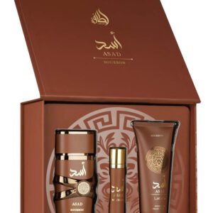 Lattafa Gift Set – Asad Bourbon 100Ml – 12ml – Shower Gel